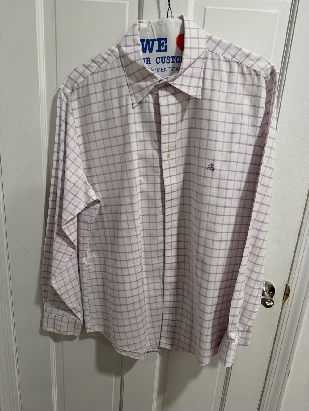 Brooks Brothers Regent Lavender Windowpane Dress Shirt Large